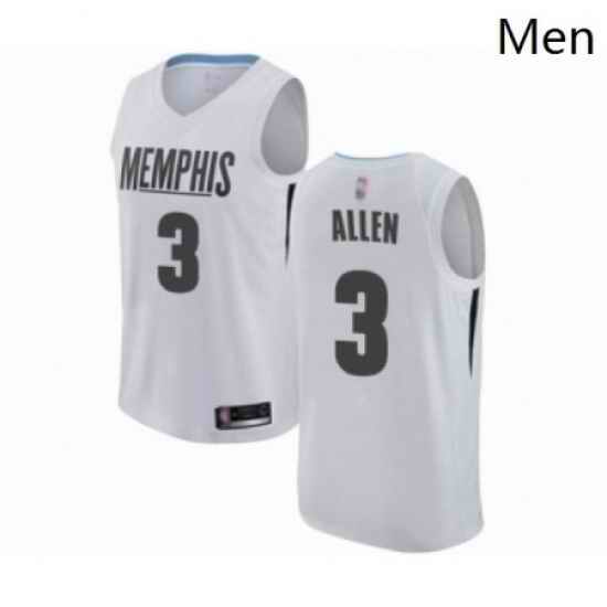 Mens Memphis Grizzlies 3 Grayson Allen Authentic White Basketball Jersey City Edition